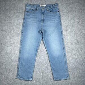 Levis Strauss Signature Denim Jeans Womens 10(32x26) Blue High Rise Straight Fit